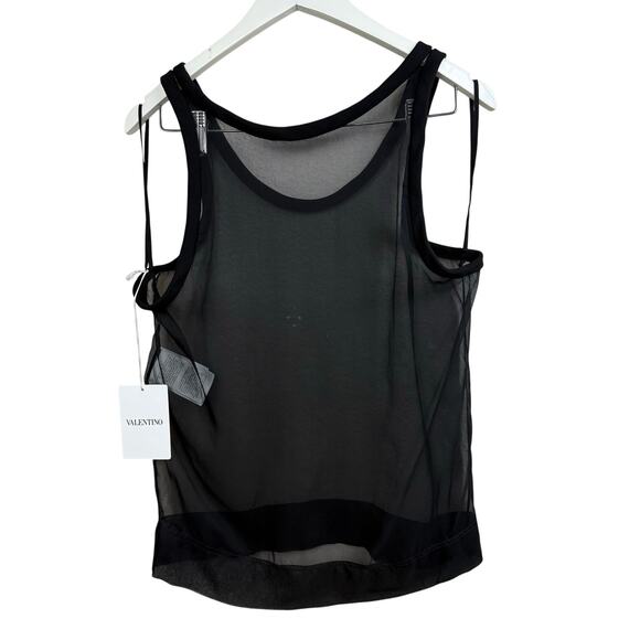 New VALENTINO Garavani Sheer 100% Silk Tank Top - Picture 9 of 10